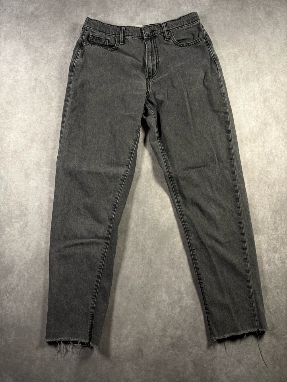 Women’s Universal Thread Black Wash Distressed Hem Boyfriend Jeans